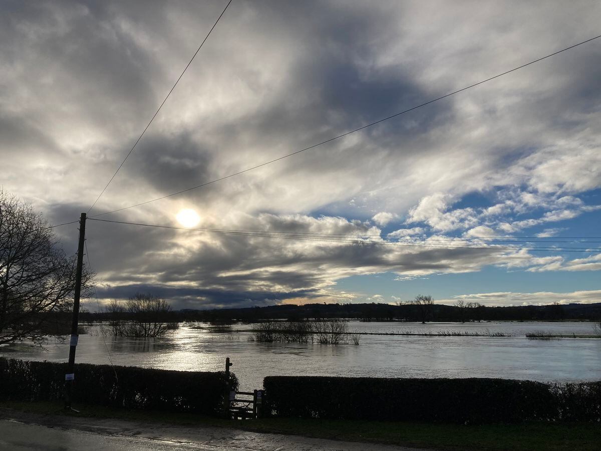 Flooded fields at Edgerley, near Oswestry. Photo: Sue Austin