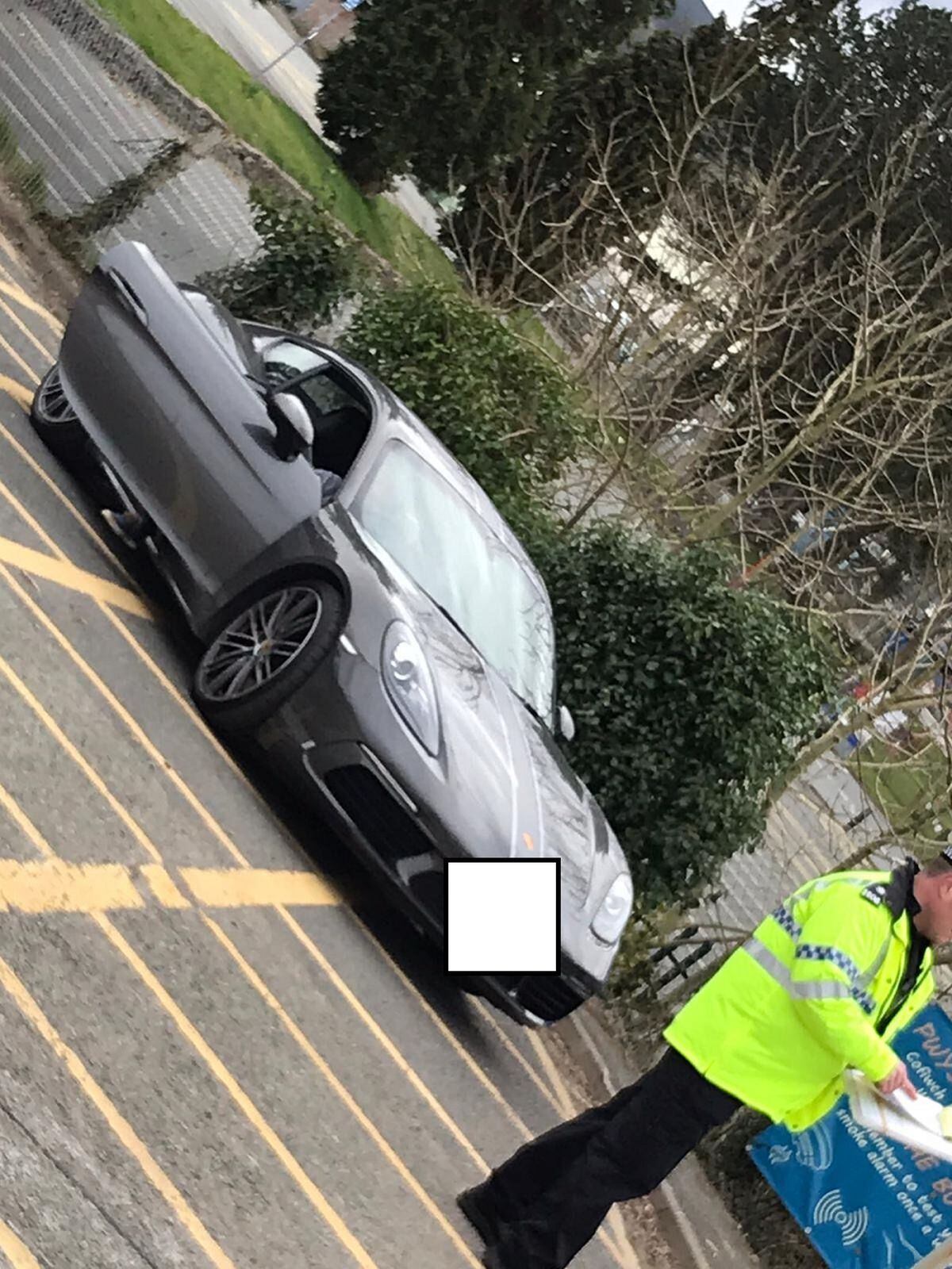 Shropshire Porsche driver stopped in Bala. Picture: @NWPRPU