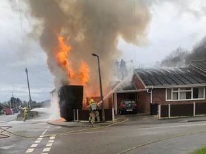 The fire at a bungalow in Oswestry. Picture: Oswestry Fire Station
