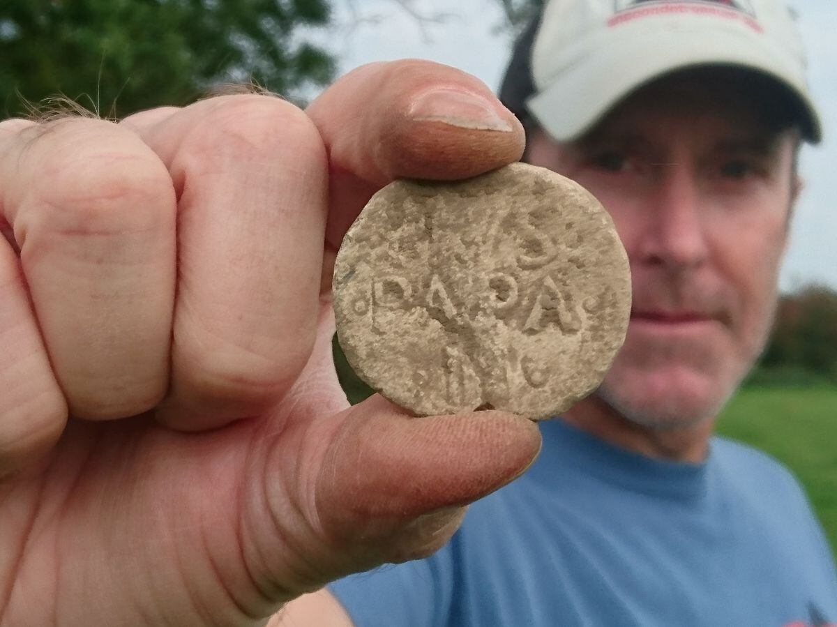 Tim Sayor who found the Papal bull seal in fields near Oswestry. It is the second big find there in recent weeks