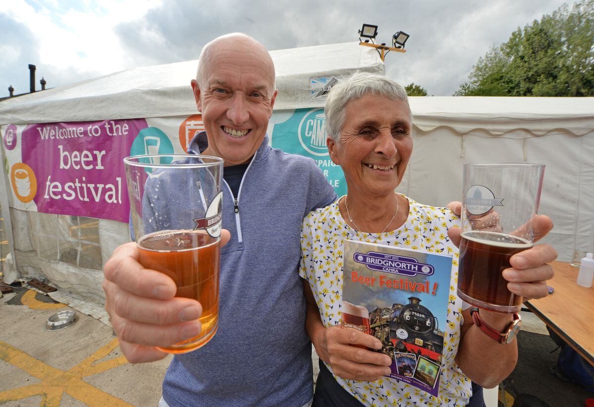 Enjoying the Bridgnorth Beer Festival at the Severn Valley Railway were Gary Evans, and Penny Evans, both of Bewdley