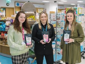 From left, League of Friends charity administrator Yasmin Heath with Laura Peill and Gemma Brett, Tired Mums Coffee founders