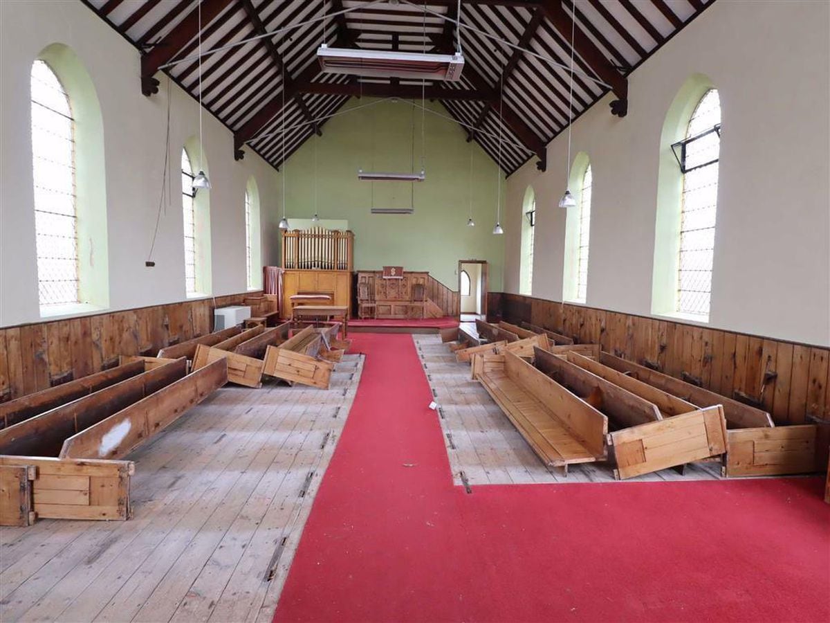Inside Moreton Mill Methodist Chapel. Photo: Halls Estate Agents/Rightmove