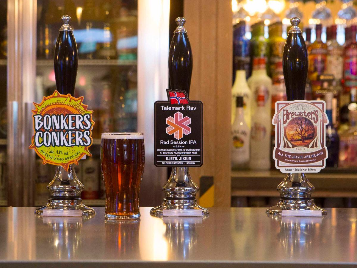 A Wetherspoons real ale line up