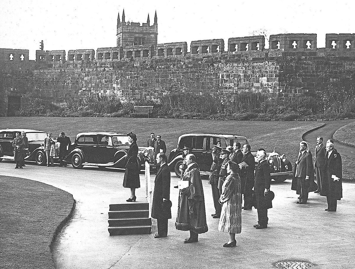 The new monarch pictured at Shrewsbury Castle in October, 1952. It was her first visit to the Midlands as Queen