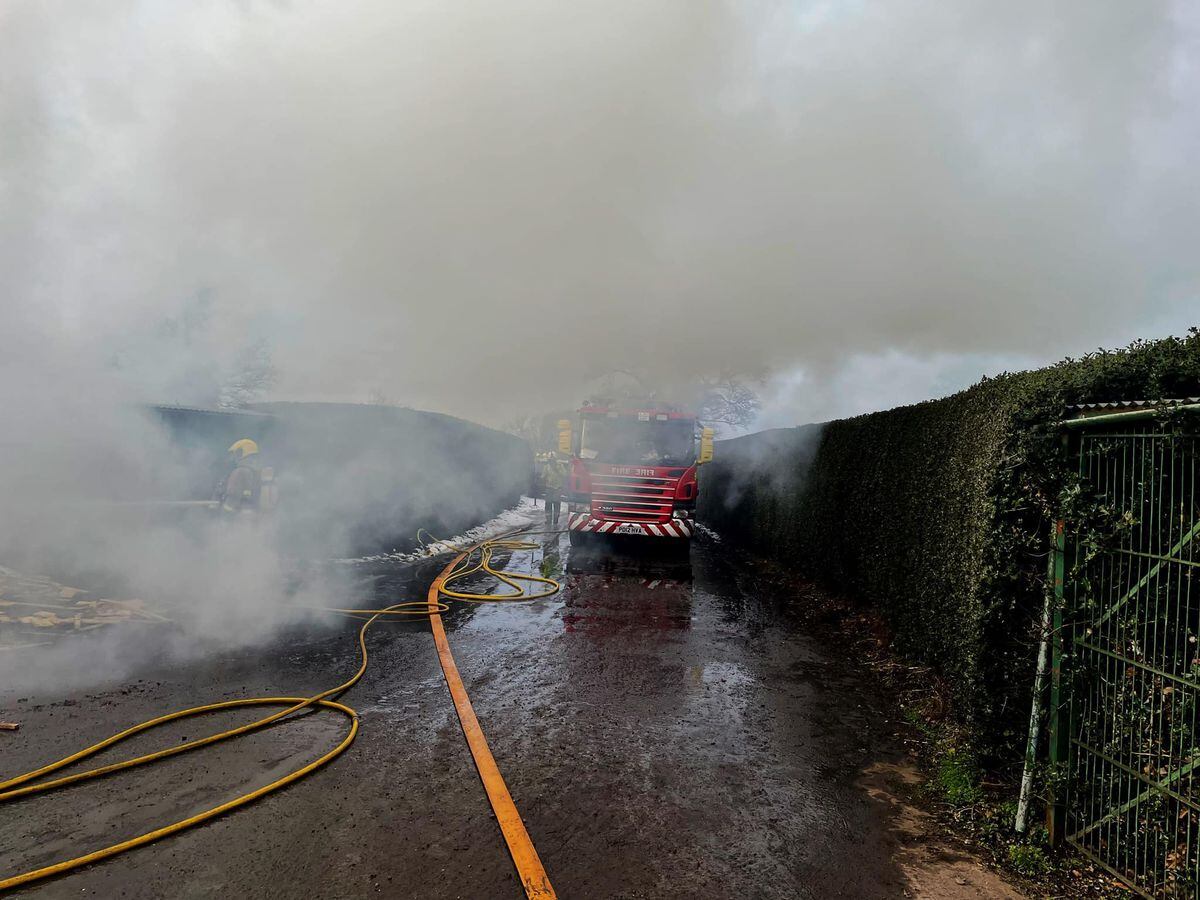 The scene of the blaze near Adderley. Photo: Market Drayton Fire Station.