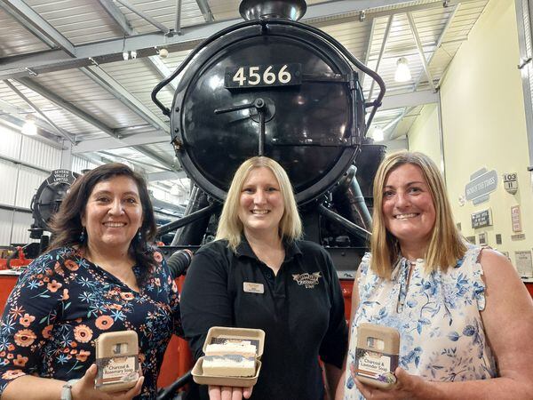 From left, Xime Carrillo, Nicky Freeman and Karen Blanchfield launch Severn Soaps new charcoal range at The Engine House