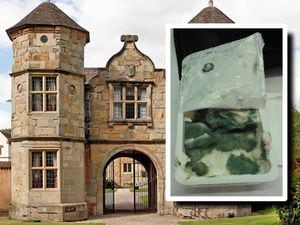 Mouldy food, inset, was found at the Mercure Telford Madeley Court hotel