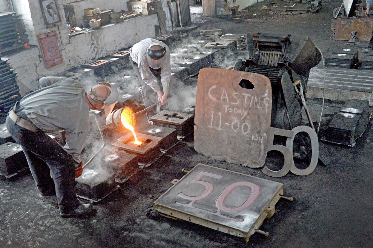 A spectacular foundry demonstration was part of the event.