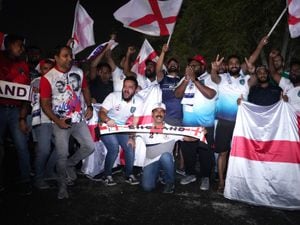England fans outside the England team hotel ahead of the FIFA World Cup 2022 in Qatar