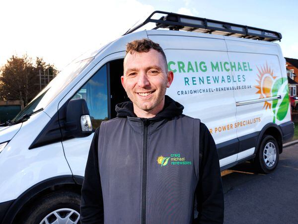  Telford electrician Craig Haycock has secured a five-figure funding package from HSBC UK to grow his new solar energy company, Craig Michael Renewables. Photo credit: Dave Warren/Picture Team