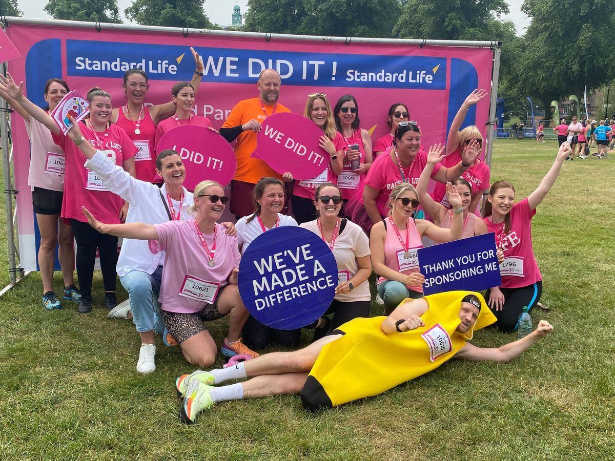 The Greenfields team after taking part in the Race for Life.