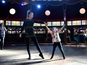 Ironbridge Festival of Imagination 2022 dancing to the music in the Salon Perdu, a spectacular Spiegeltent located in Ironbridge's Dale End Park. Picture: David Bagnall