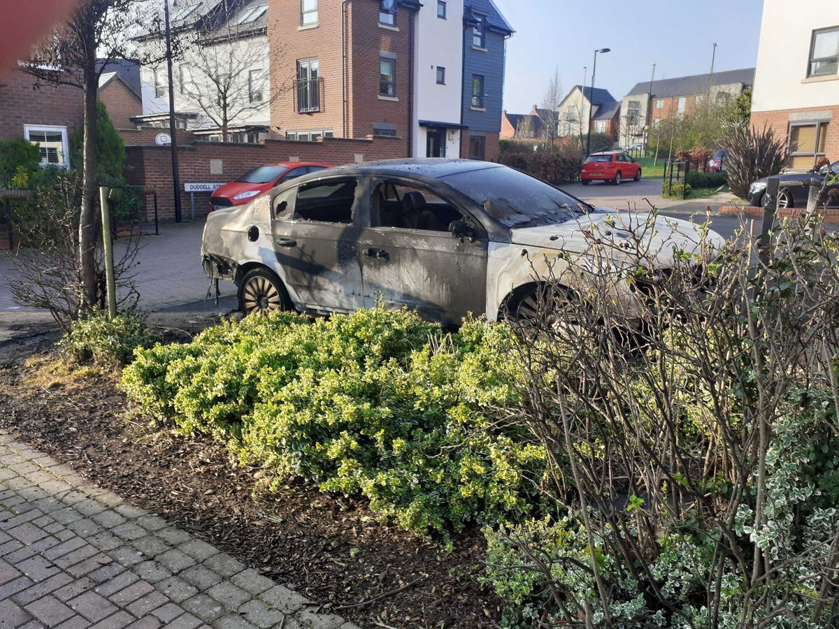 Car damaged by fire in Telford