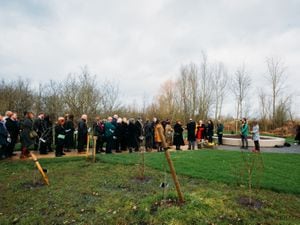The unveiling of a new memorial installed on the third anniversary of the UK's first Covid lockdown at the National Memorial Arboretum, in Alrewas 