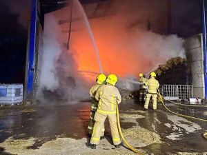 Firefighters from across Shropshire rushed to help tackle a barn fire in Lilleshall on Wednesday, July 5. Photo: SRFS