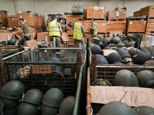 Up to 12,000 helmets have been packed a day at MOD Donnington in Shropshire