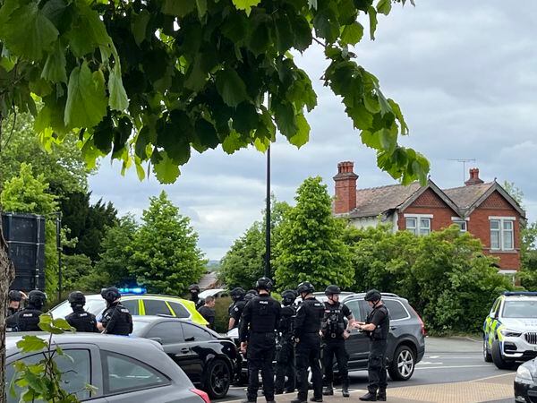 An armed police operation at the Heathgates roundabout in Shrewsbury