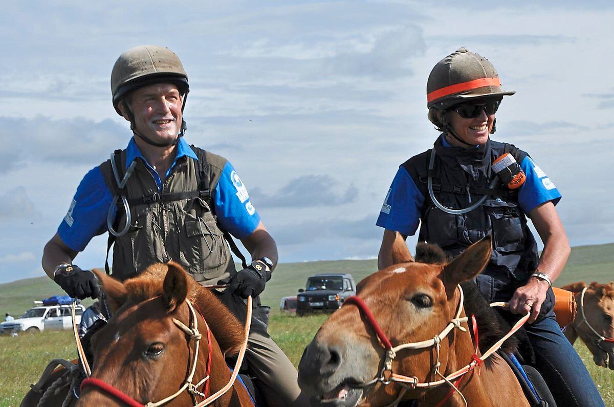Owen and Rose Paterson taking part in the Mongol Endurance Horse Race 