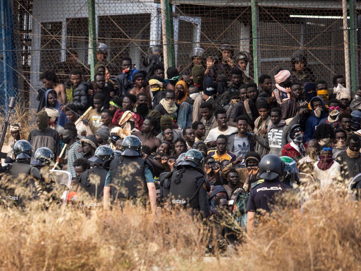 Migrants at Spanish border