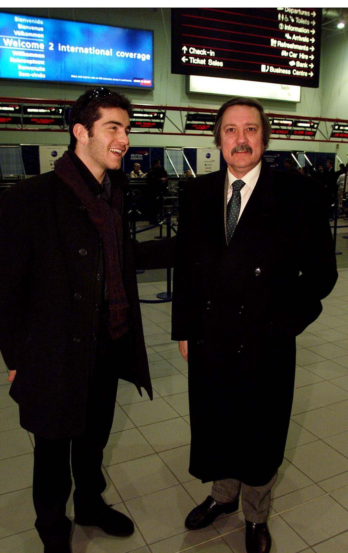  Baggies star Enzo Maresca pictured at Birmingham Airport this morning with WBA chairman Paul Thompson before flying out to Milan.