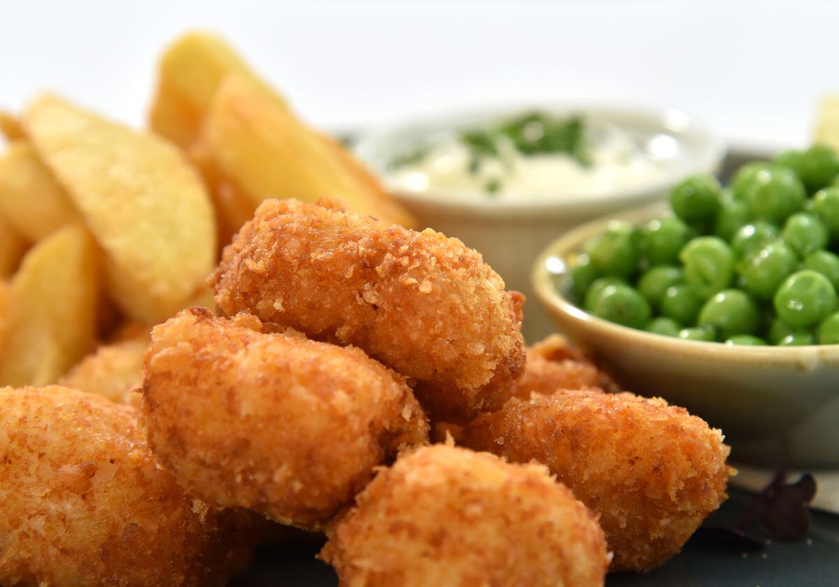 Monkfish scampi and chips