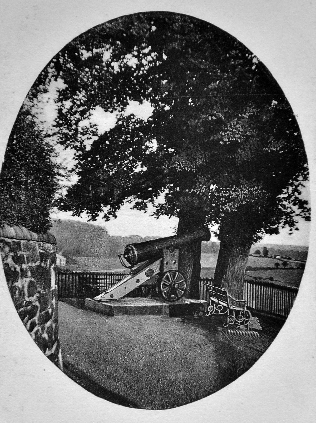 A postcard showing "The Cannon, Castle Terrace, Bridgnorth."