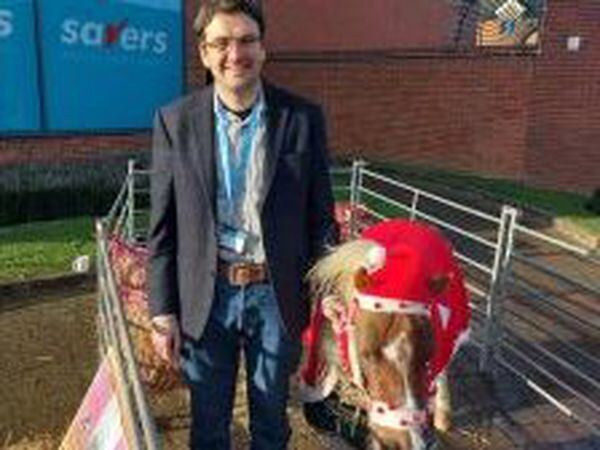Councillor Rob Gittins with the pony