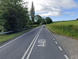 The crash took place on the A489 from Caersws to Newtown. Photo: Google