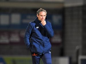  Brackley manager Kevin Wilkin during the Vanarama Conference North fixture between AFC Telford United and Brackley Town at the New Bucks head Stadium on Tuesday, October 6, 2020...Picture credit: Mike Sheridan/Ultrapress..MS202021-030.