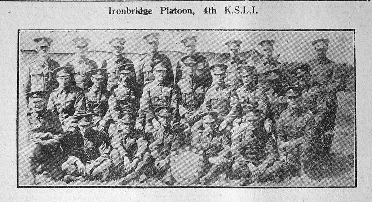 The best we can do for a picture of the Ironbridge soldiers is this poor quality image of them with the shield copied direct from the pages of a contemporary Shrewsbury Chronicle.