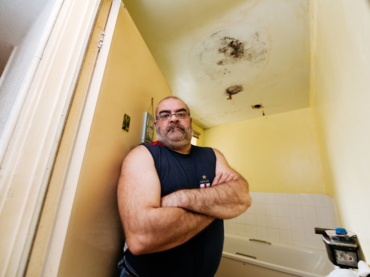 Gareth Overton, of Ash Lea Drive in Donnington, has been dealing with the leaky roof for three years