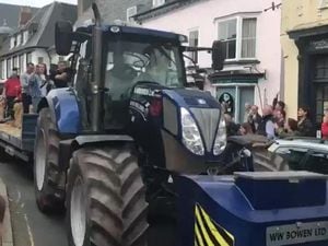 Brecon RFC enjoy a tractor ride
