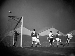 Wolves were no doubt wearing their fluorescent kit in their famous match against Spartak Moscow in 1954. Here Spartak goalkeeper Mikhail Yakobovich Piraev watches a shot from Peter Broadbent, far right, sail over the bar.