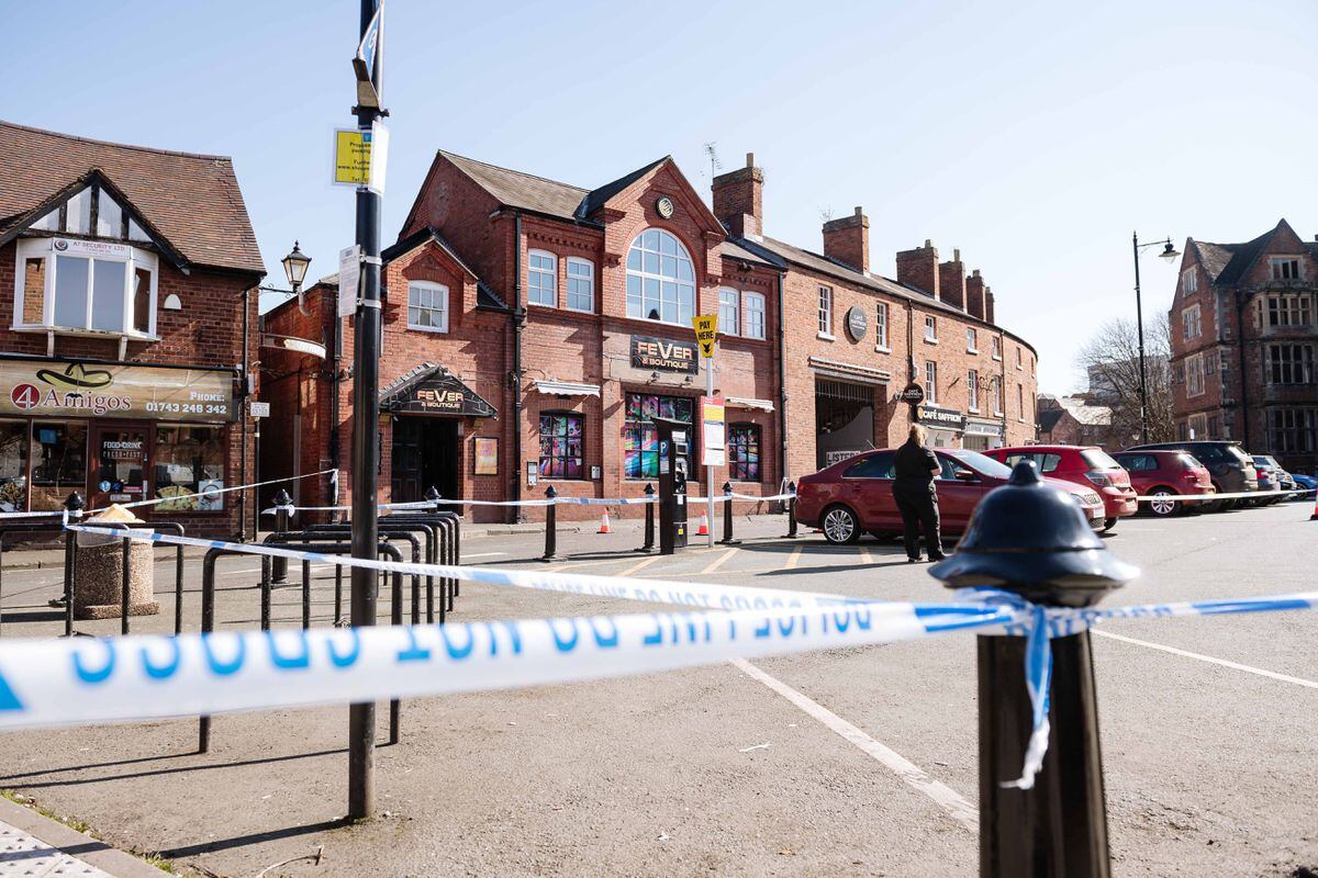 Police sealed off the area outside the Fever & Boutique nightclub in Shrewsbury