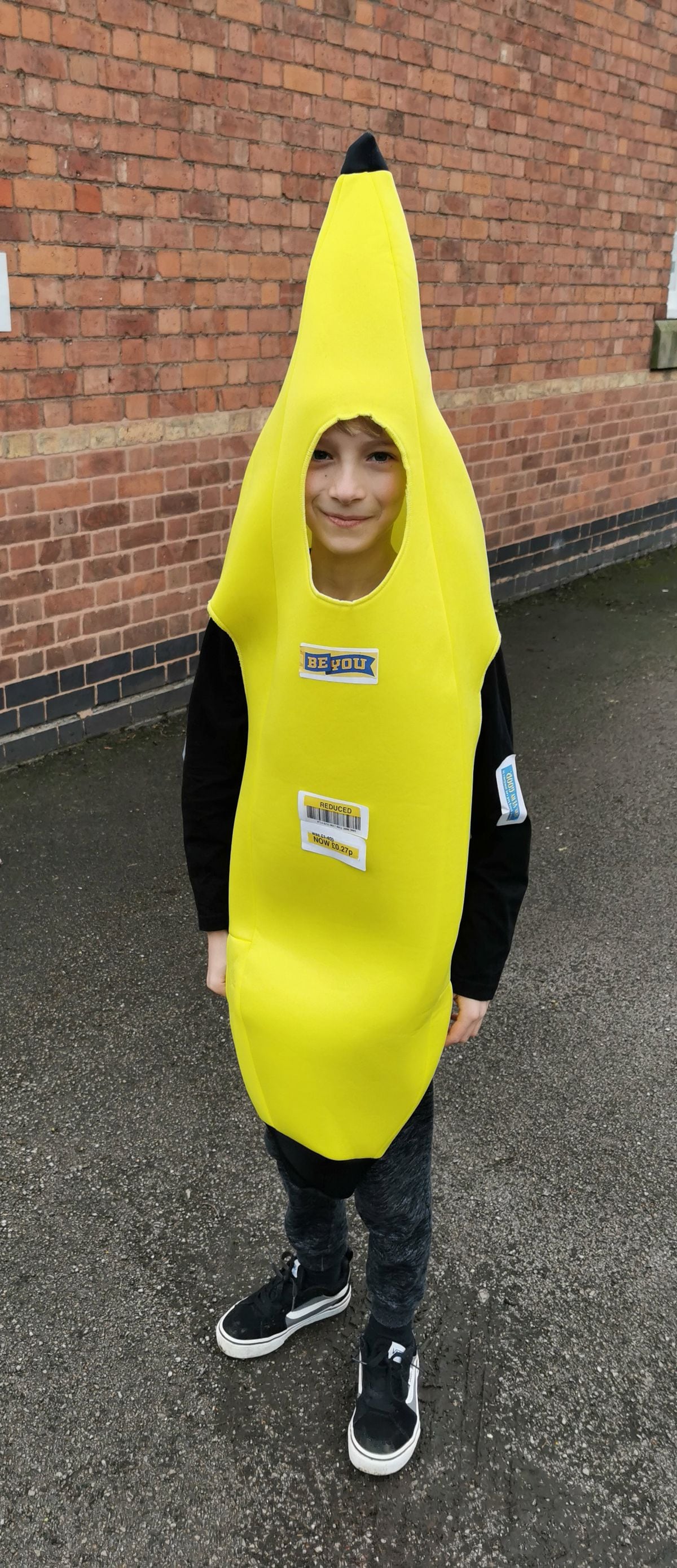 Max, from Newport dressed up as Bananna from The Day That Bananna Went Bad