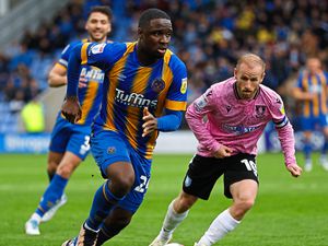 Christian Saydee played 45 minutes of Shrewsbury Town’s defeat to Sheffield Wednesday, while Matthew Pennington was ruled out through injury (AMA)
