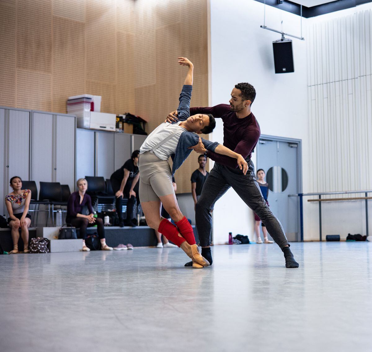 The BRB company in rehearsal for the forthcoming world premiere of Interlinked, which is part of the On Your Marks! season at Birmingham Hippodrome