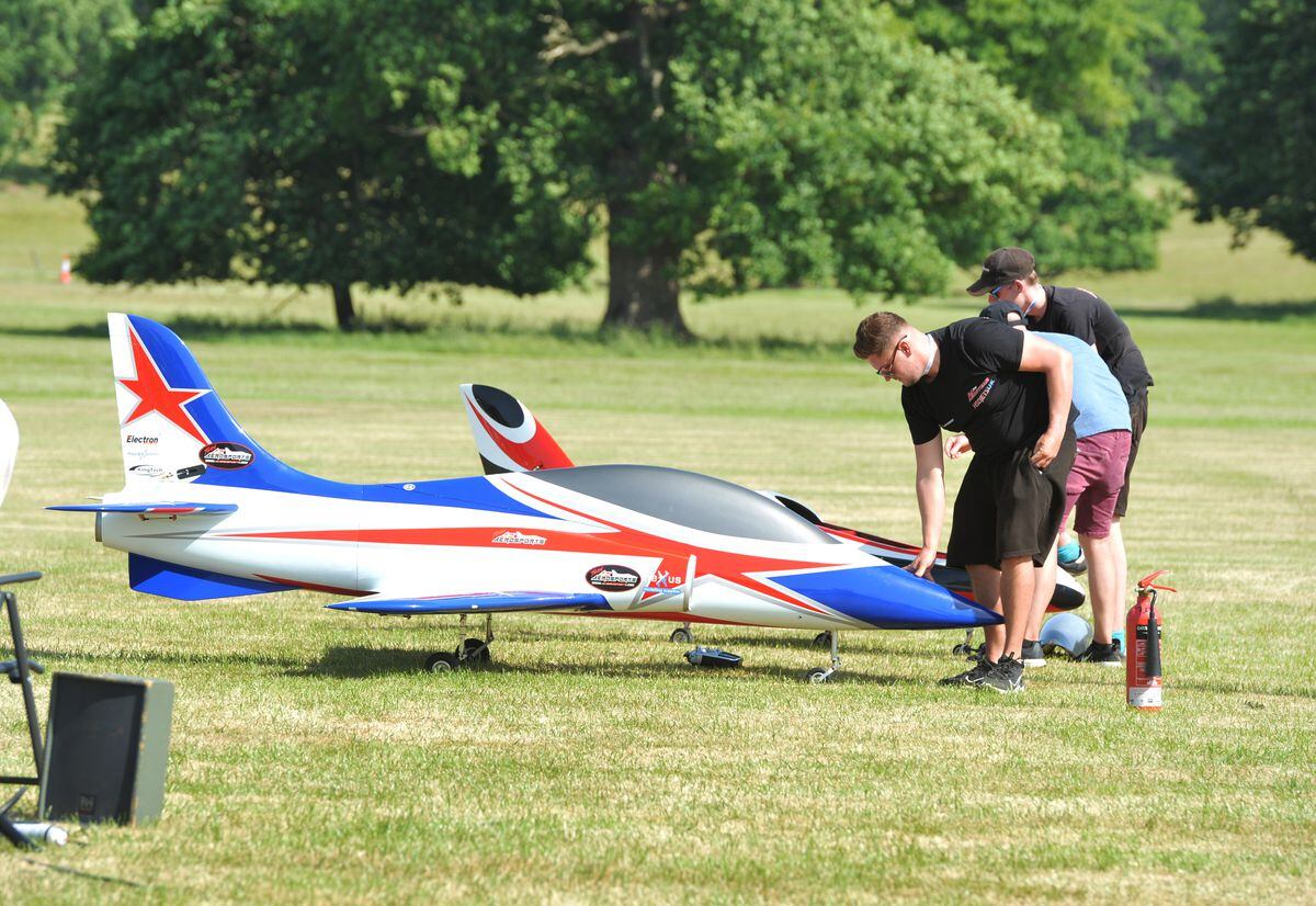 Visitors to the model air show admire one of the many impressive exhibits
