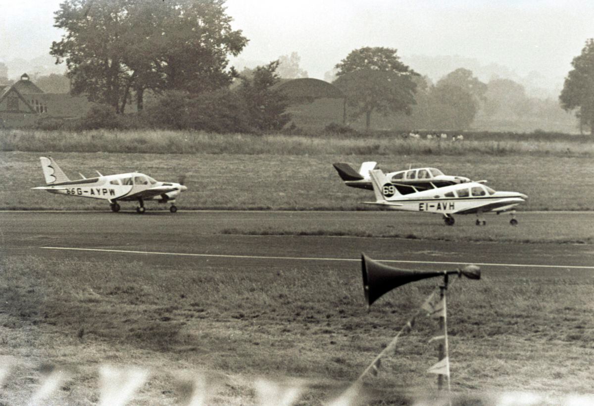 The fatal take off, with the Prince's aircraft far left. Picture: Ray Bradbury