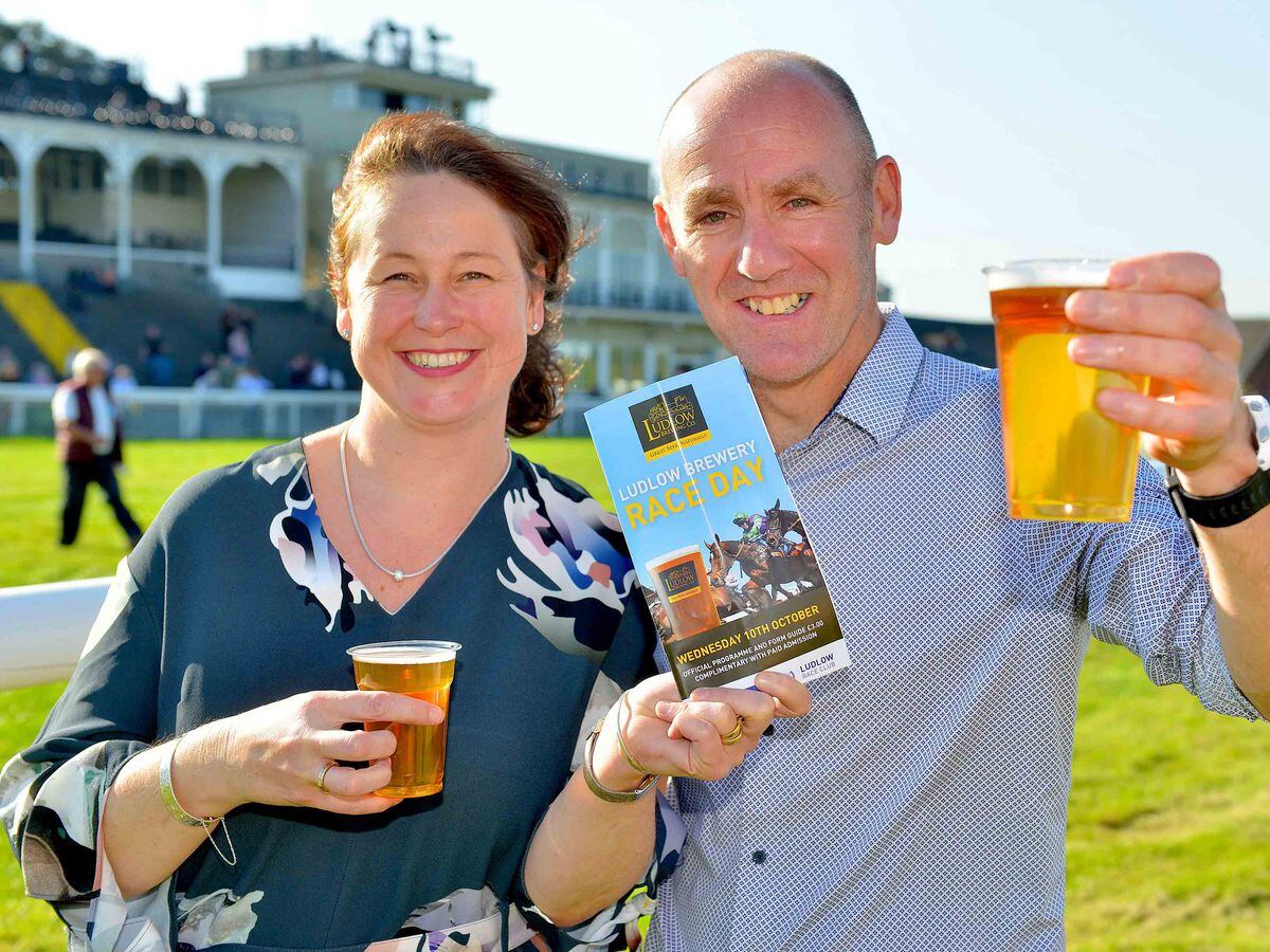 Alison and Gary Walters at the 2018 Ludlow Brewery Race Day