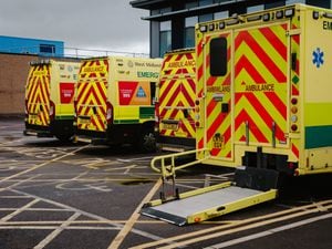 Ambulances outside Royal Shrewsbury Hospital