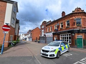 Police presence at the murder scene in Coventry Street, Stourbridge