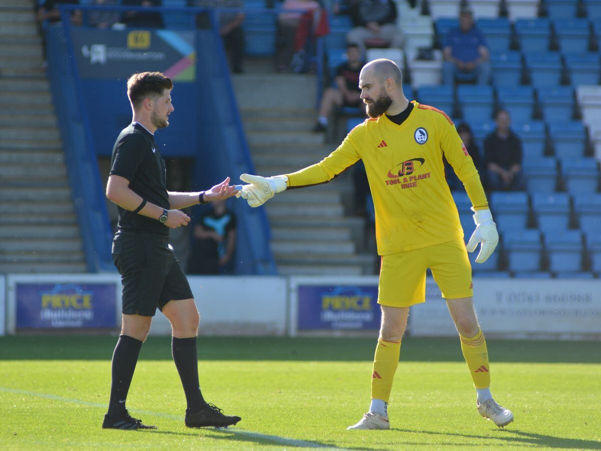 Saturday's game was paused for a short time while the referee removed the item from the pitch. Photo: Mike Sheridan
