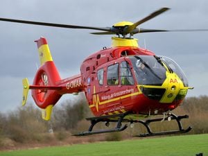 The air ambulance was called to the scene, along with medics on the ground and a fire crew