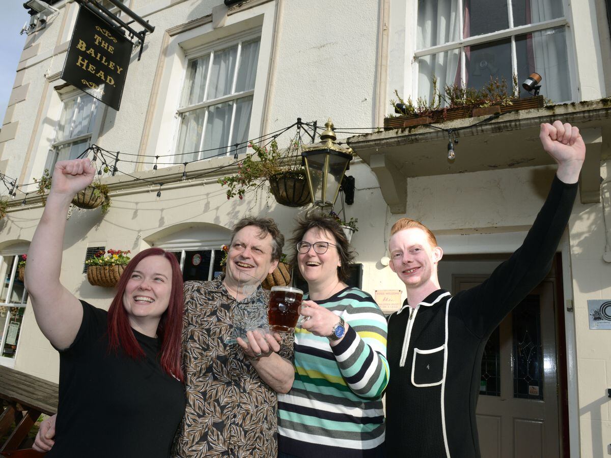 A flashback to 2020 when the Bailey Head was named national craft beer pub of the year. In the picture are, from left: Emma Clarke, Duncan Borrowman, Grace Goodlad and Jonny Monk