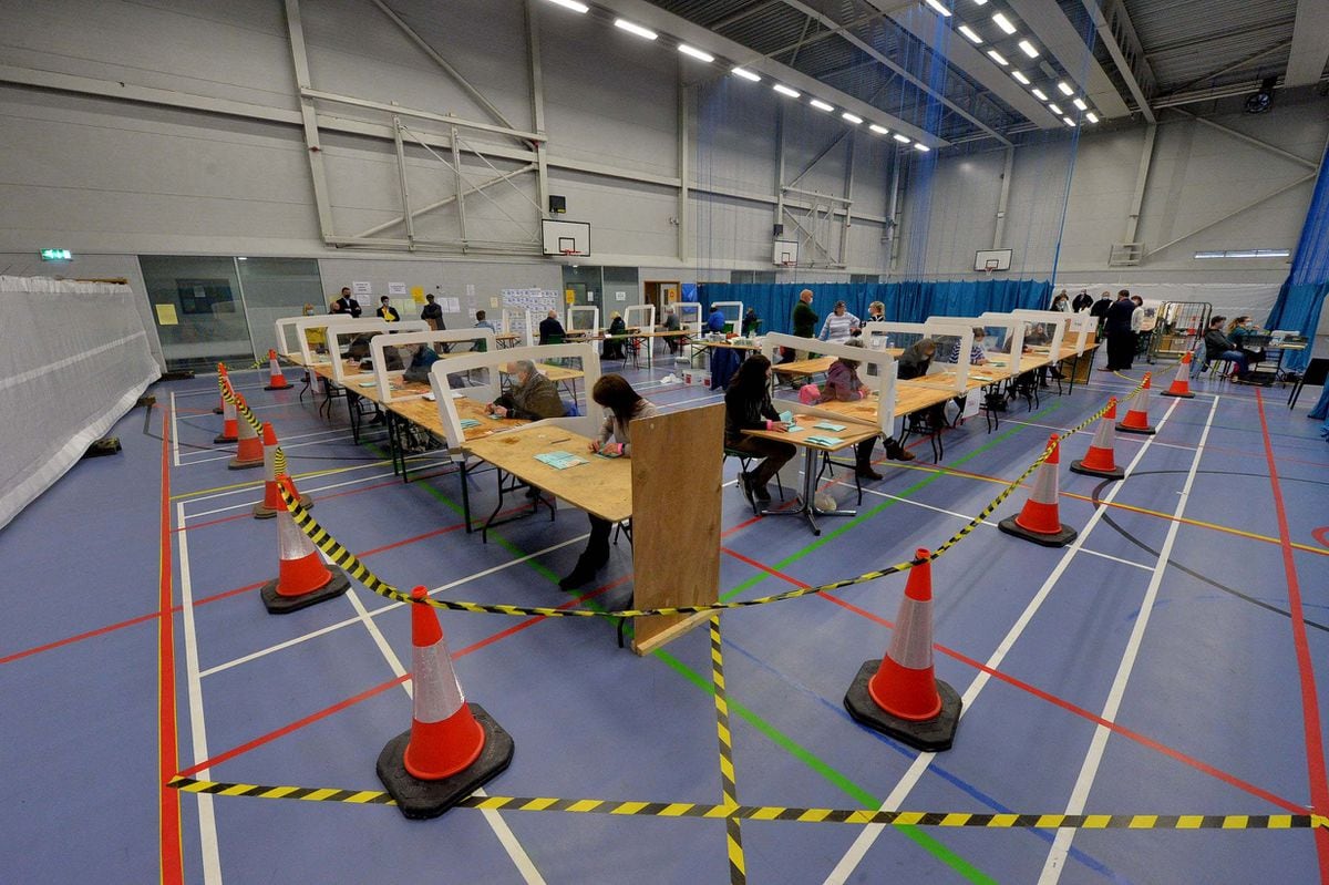 The votes were counted at the Sports Village in Shrewsbury