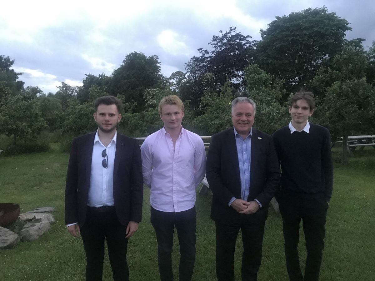 Simon Baynes MP second from right with members of the North Shropshire Young Conservatives
