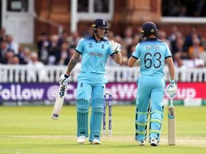 England's Ben Stokes and Jos Buttler during the ICC World Cup Final 