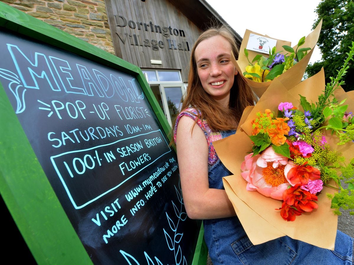 Emma Harber, of Meadow Florists and Market Garden, now has a pop up florist shop at Dorrington Village Hall